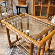 Table basse rotin vintage