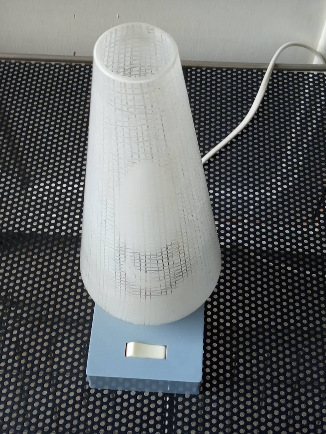 Plastic and glass bedside lamp from the 50s/60s