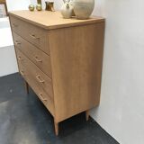 60s light oak chest of drawers