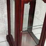 Showcase low glass beveled exotic wood