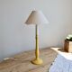 Vintage wooden bedside lamp painted yellow – Lampshade