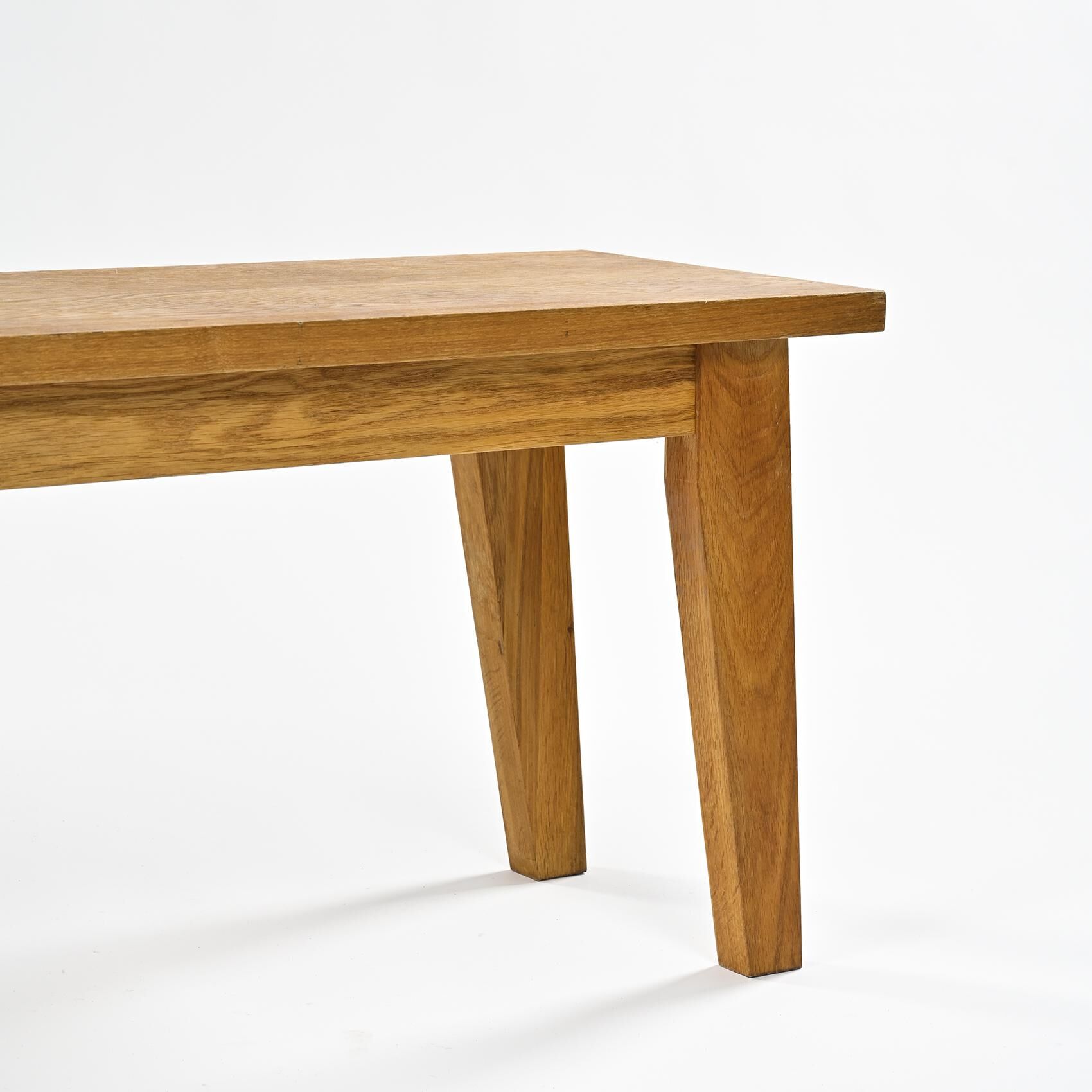 Solid oak bench, France circa 1980