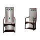 Charles Rennie Mackintosh Style High Back Armchairs
