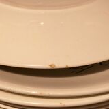 Seven vintage plates in fine earthenware from Gien service Gentilly