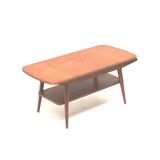 Vintage teak coffee table with a reversible top