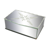 Art Deco jewelry box in beveled glass