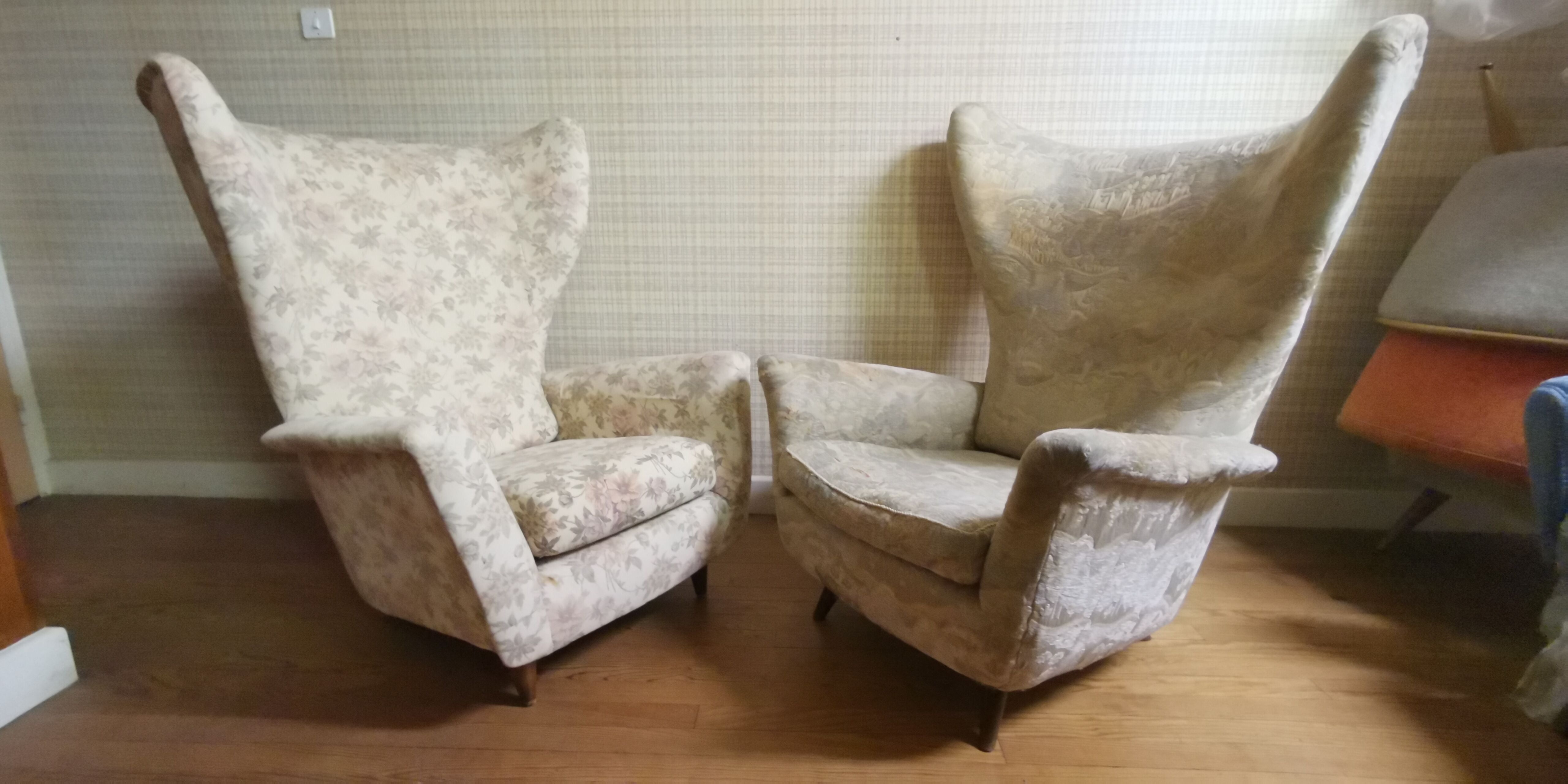 Armchair "wingback chair" Bergere 1950 organic
