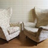Fauteuil a oreilles "wingback chair" Bergere 1950 organique