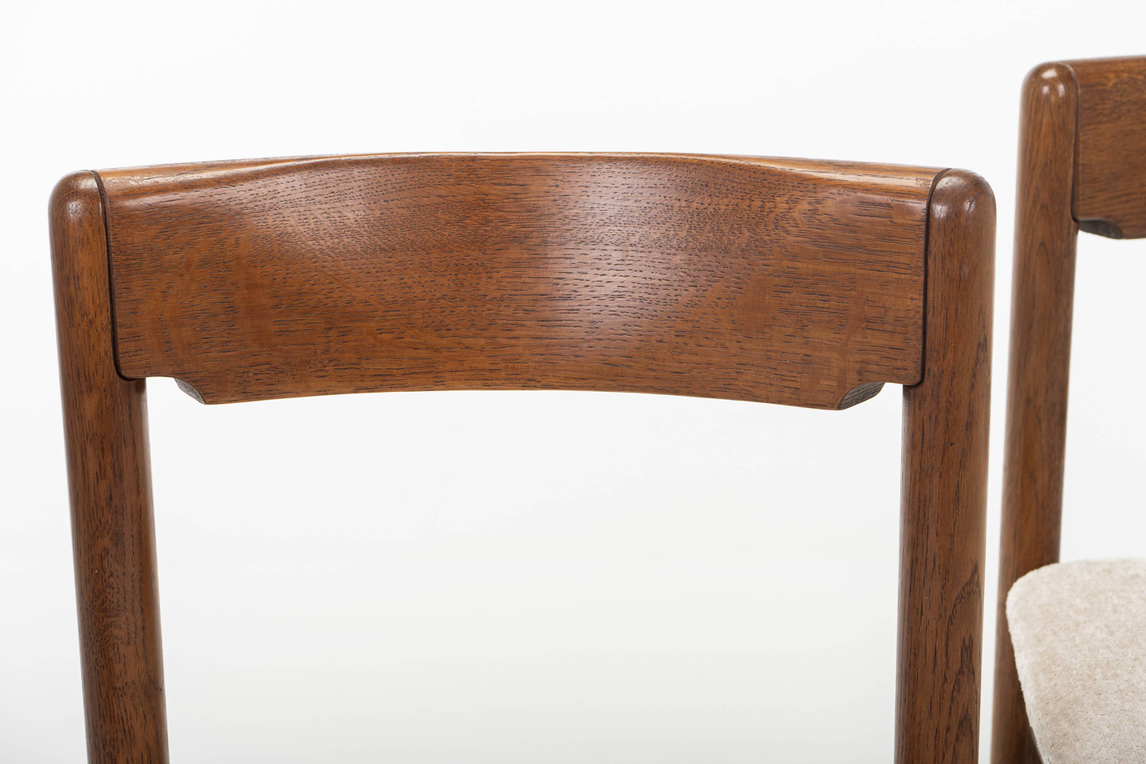 Set of 4 vintage dining chairs in stained oak