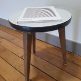 Wooden and formica tripod coffee table