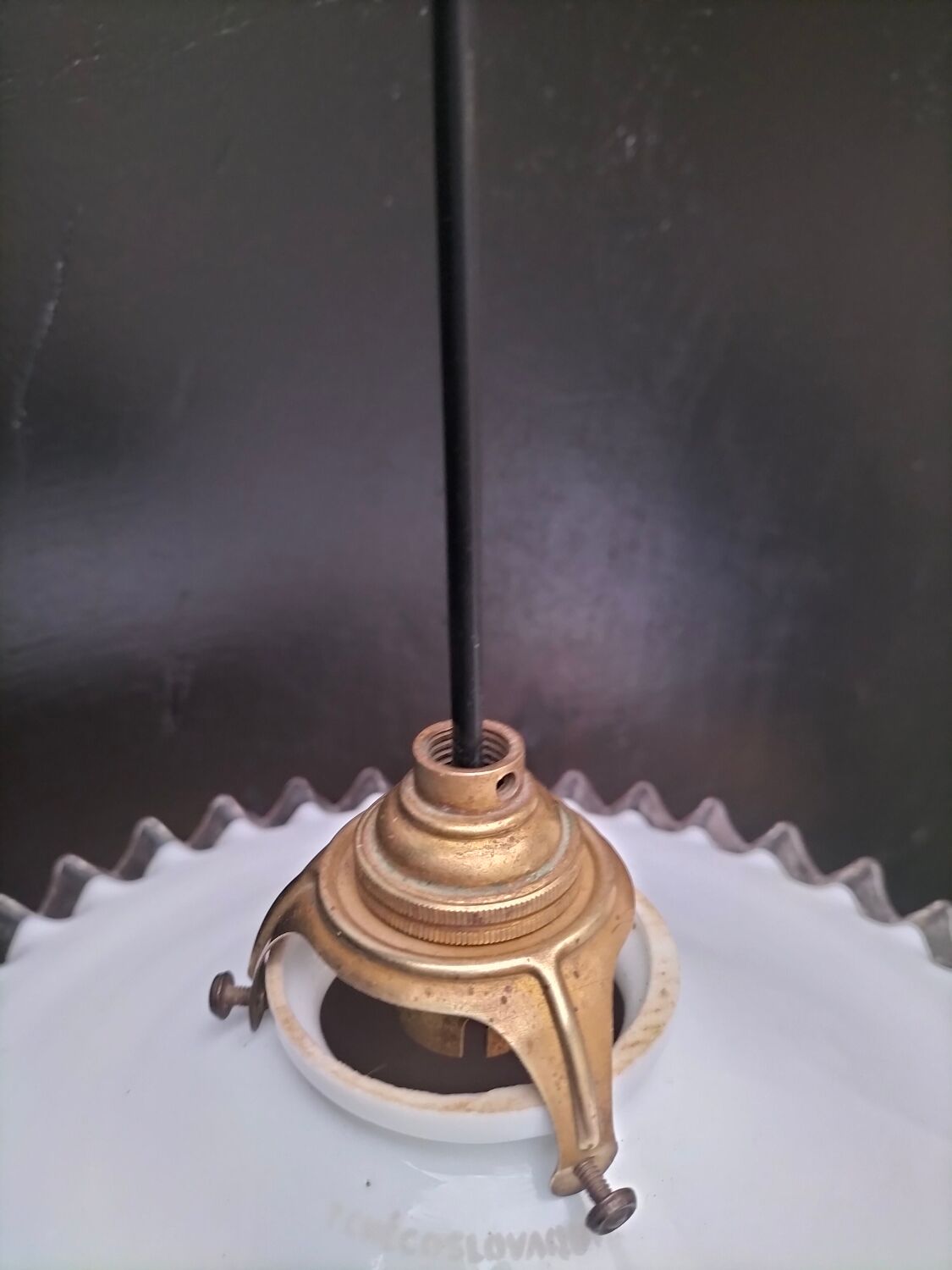 Opaline glass pendant light