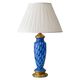 Bohemian Blue Art Glass Table Lamp, Czechoslovakia, circa 1920s