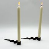 Pair of "Serpentine" candlesticks, modernist, 1970s