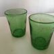 pair of glasses shots gobetets of Biot glass bubble years 60s