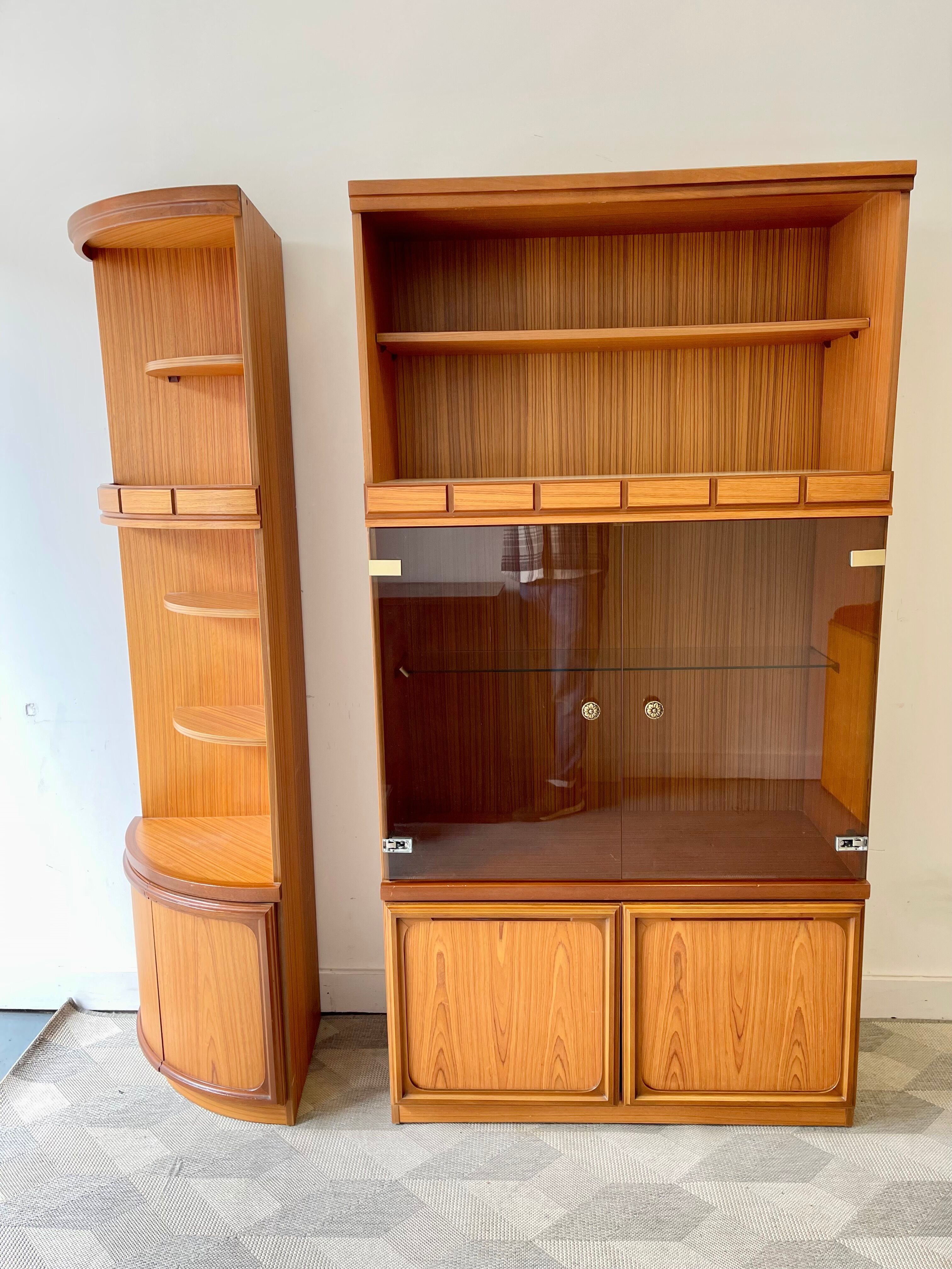 Vintage wall unit display cabinet