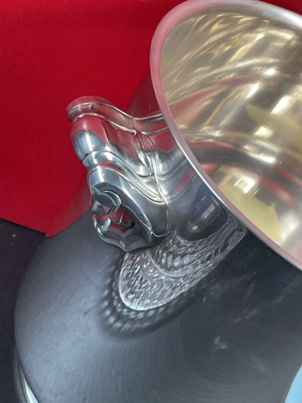 Seau à  champagne rafraichisoir métal argenté prise coquille, Gallia Christofle