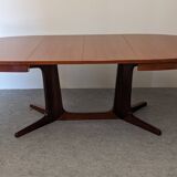 Baumann extendable oval table, 70s-80s