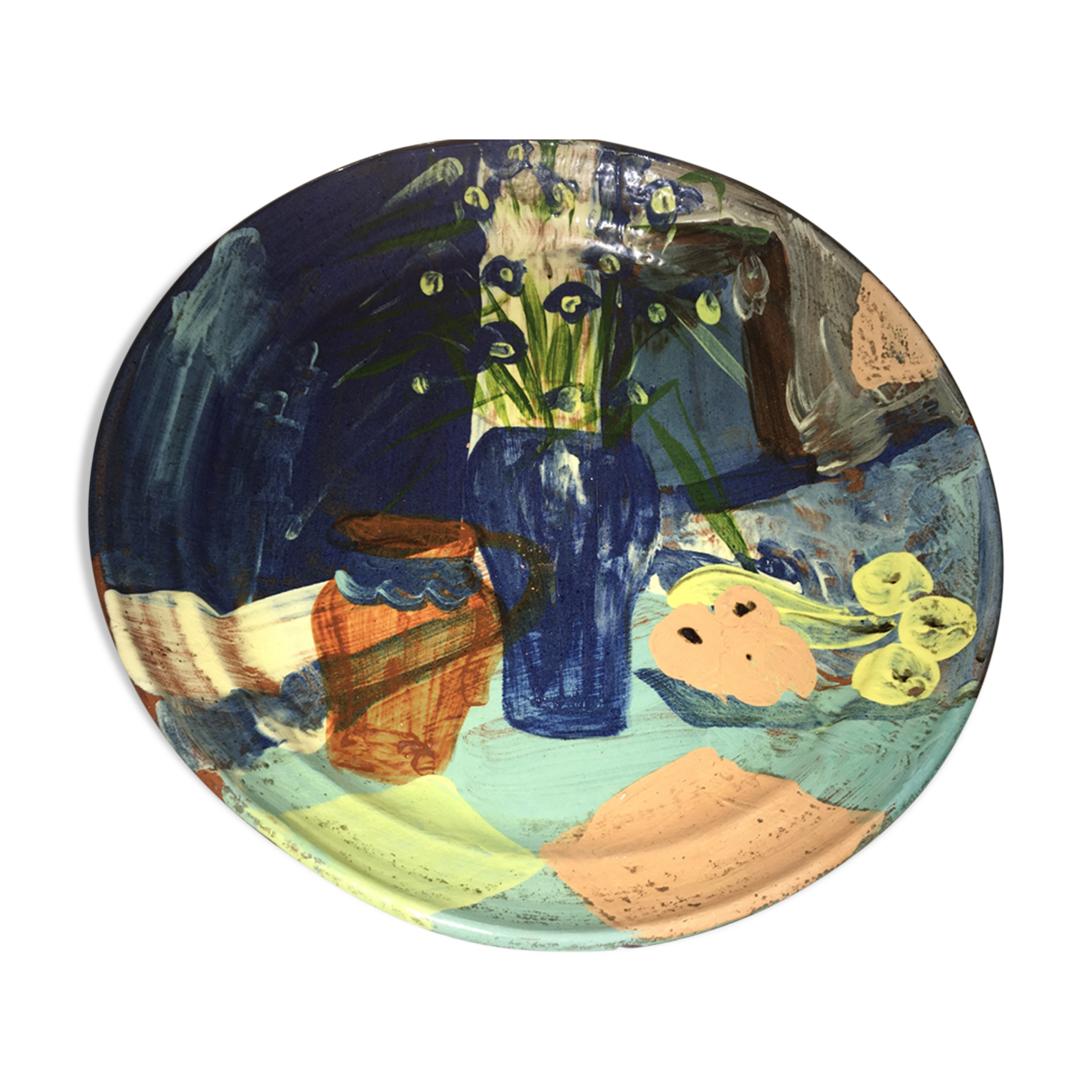 Hand-painted terracotta dish