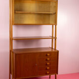 Vintage Mid Century wandkast door 'Jirak' voor 'Tatra'