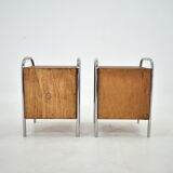 1940s Pair of Bauhaus Bedside Tables, Czechoslovakia