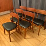 Ensemble de six chaises de style Børge Mogensen Farstrup, Danemark, années 1960.