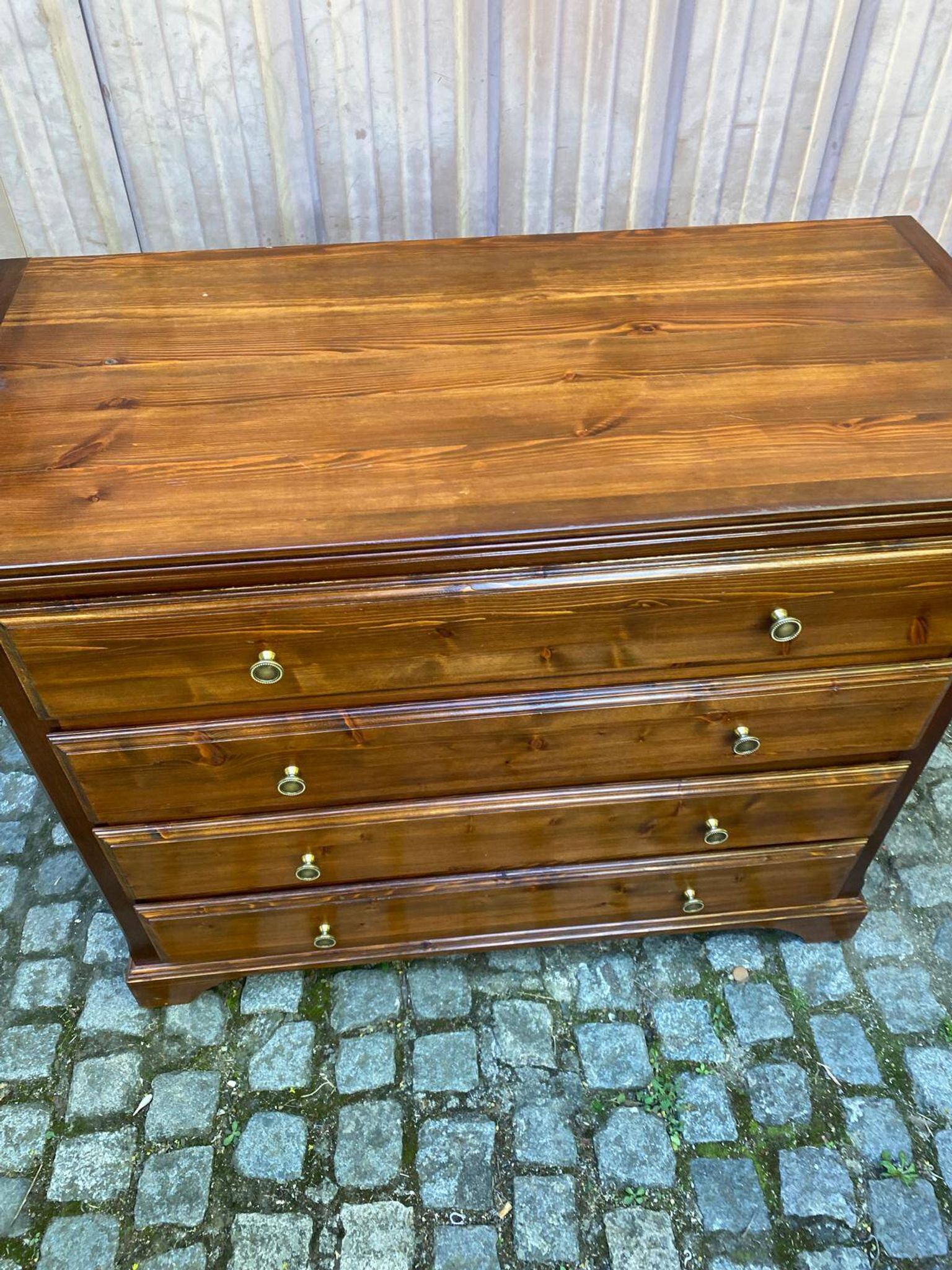 Louis Philippe vintage chest of drawers in solid wood from the 1950s.
