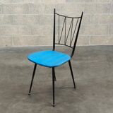Kitchen chair Colette Gueden, blue vinyl