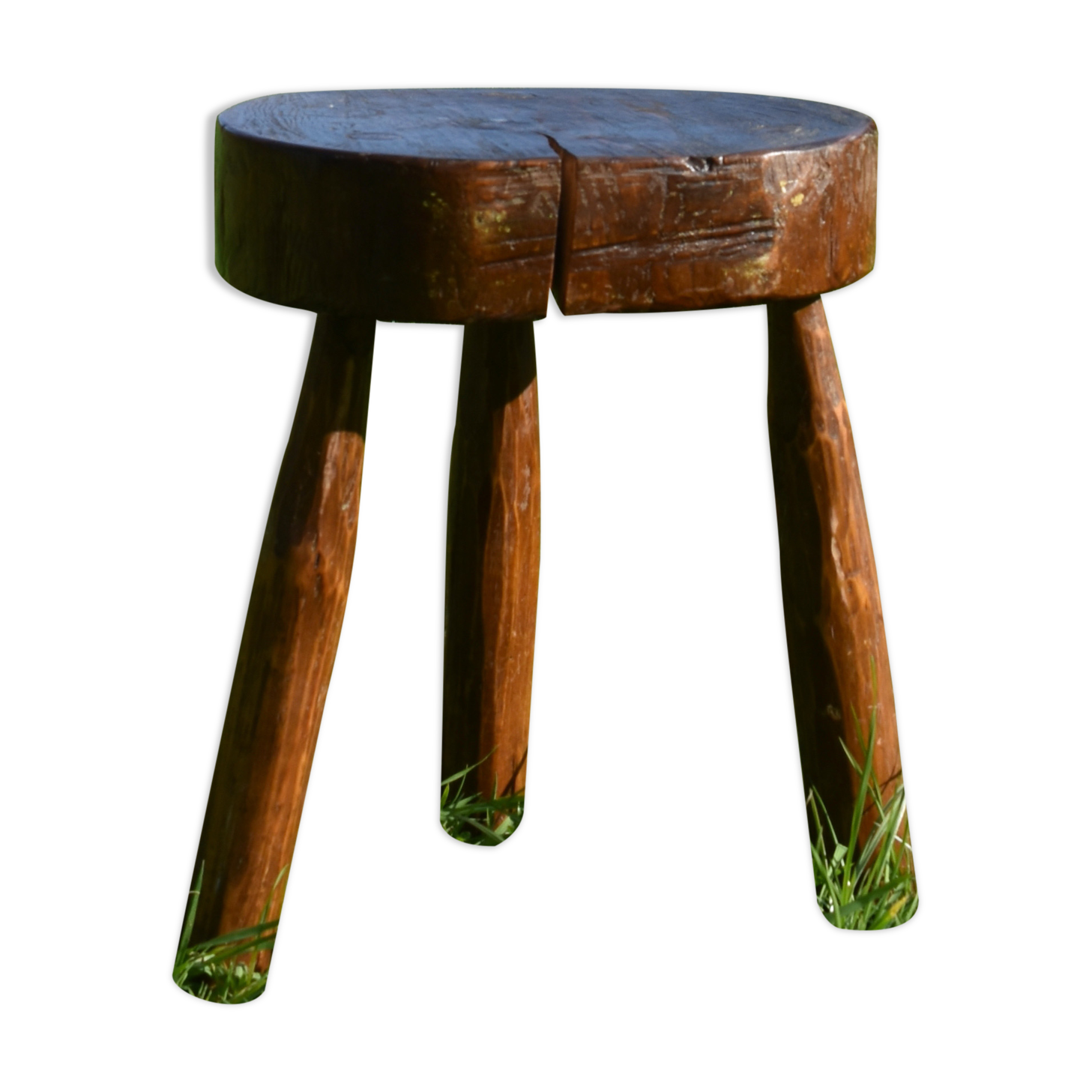 Ancient tripod brutalist stool