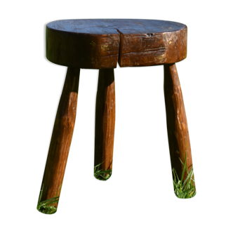 Ancient tripod brutalist stool