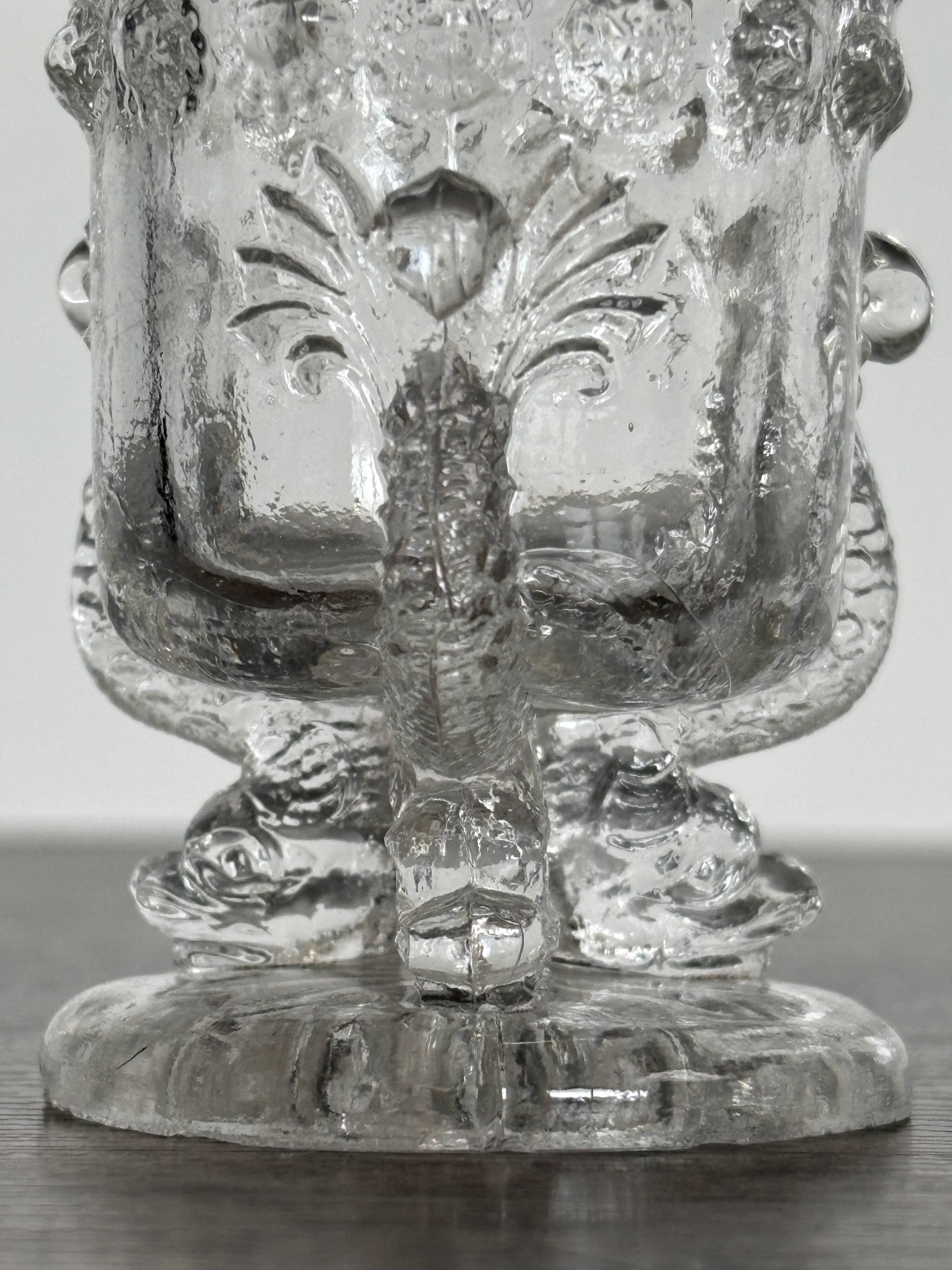 Pair of antique moulded glass egg cups