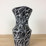 60s Vallauris ceramic vase, white spaghetti