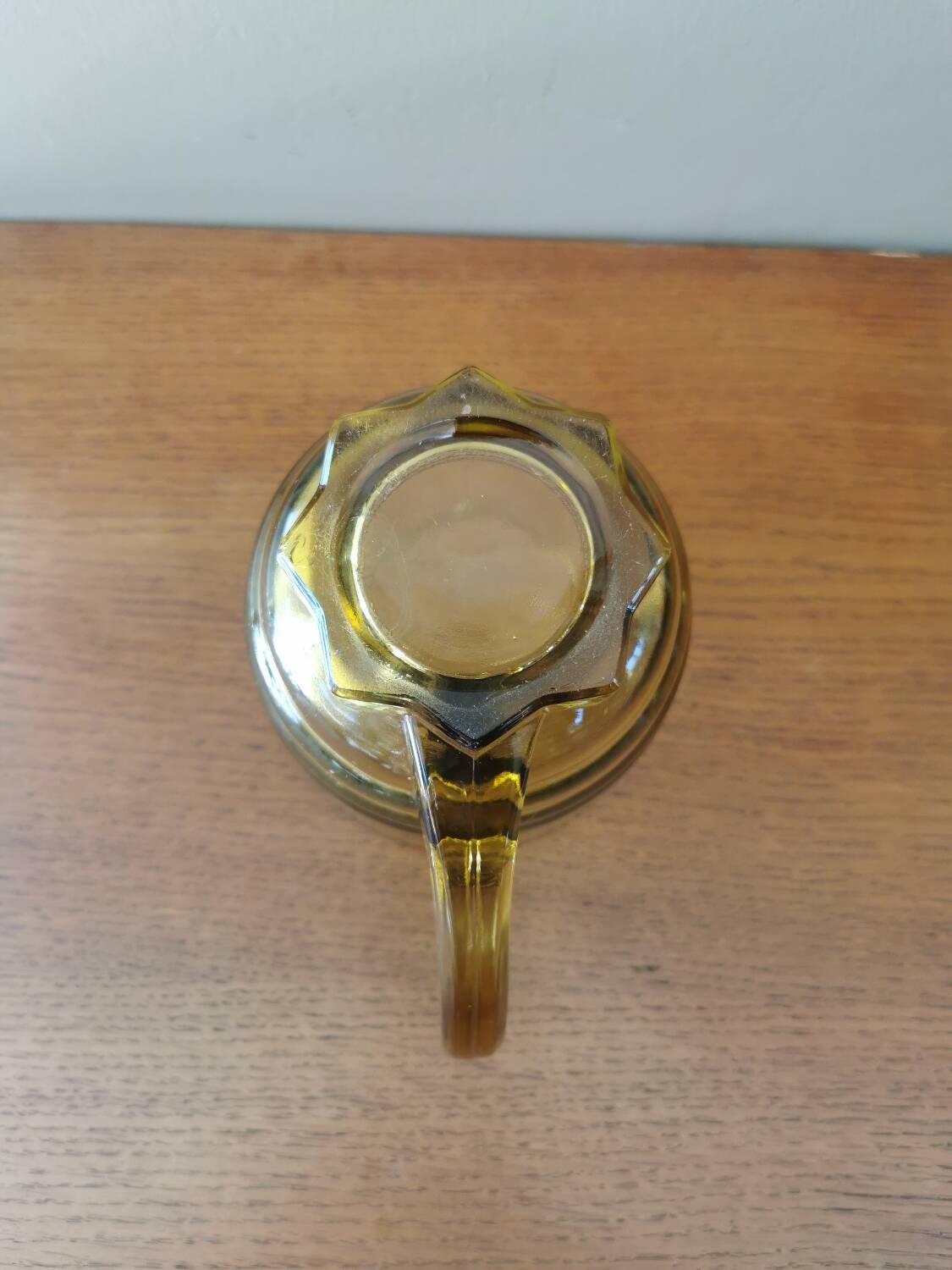 Vintage yellow glass pitcher