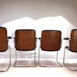Martin Stoll set of 4 leather dining/conference chairs by Prof. Karl Dittert