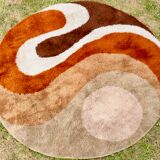 Round carpet Desso kinetic, wool, Netherlands, circa 1970