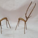 2 gazelles in African bronze, 1970