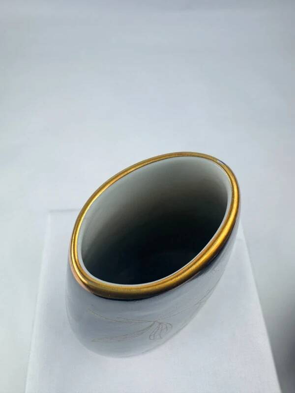 Weimar Porzellan Vase Echt Kobalt 15.5 cm | 24K Gold Vintage RDA