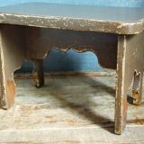Mini-bench stool in old patinated solid wood