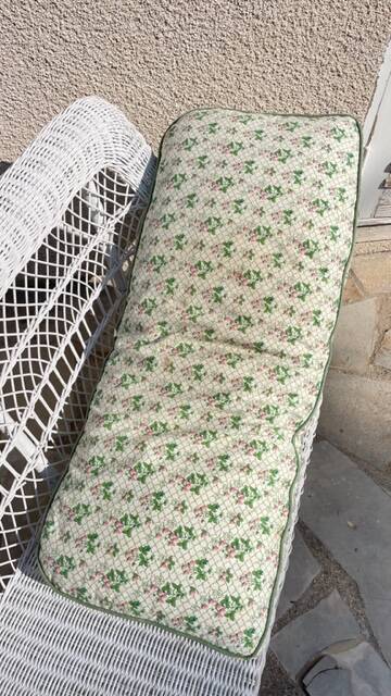 Vintage rattan kids garden bench