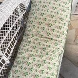 Vintage rattan kids garden bench