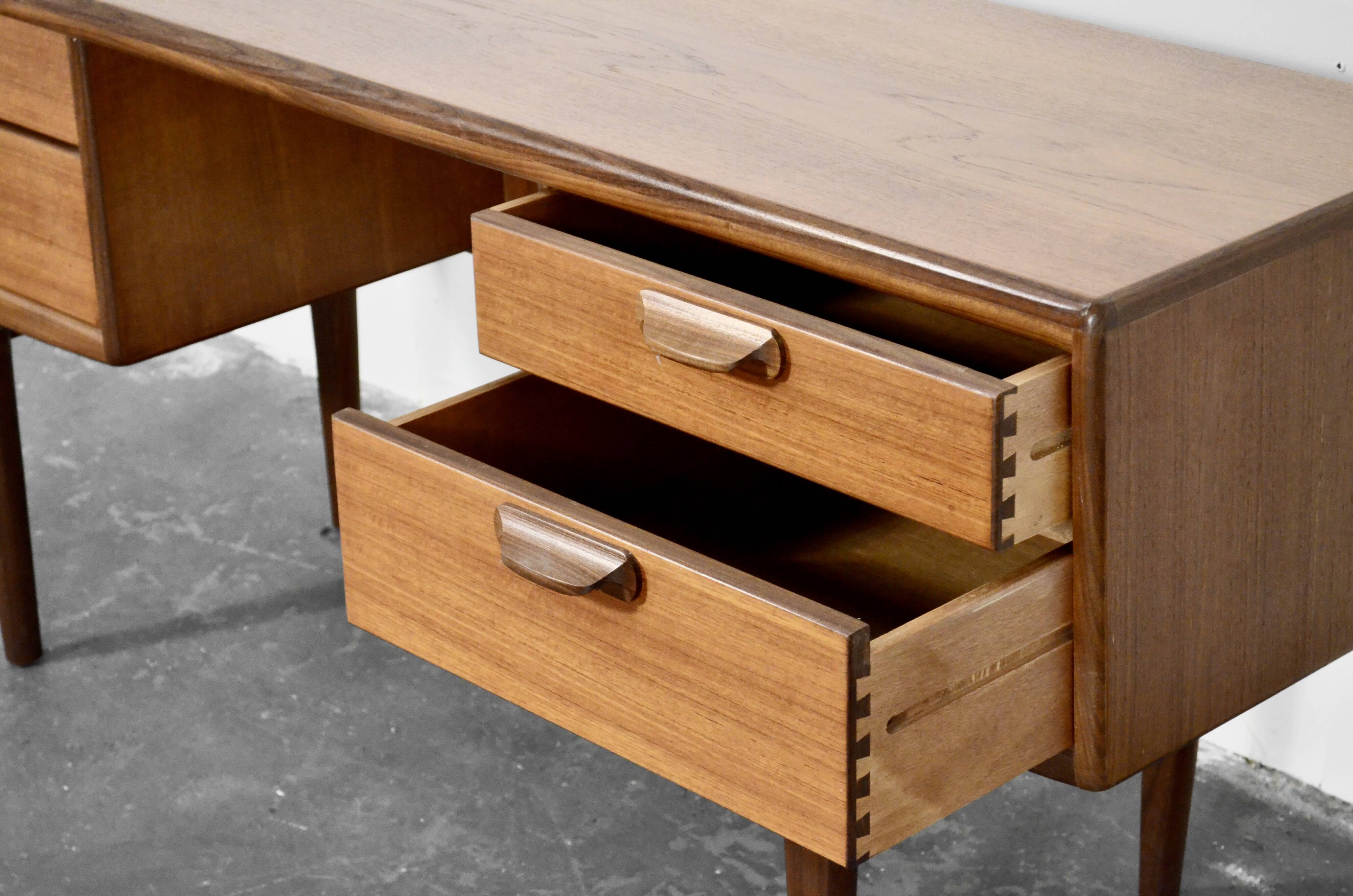 Vintage Midcentury Afromosia Desk From A. Younger Of Great Britain. Deliver