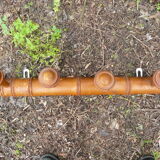 Rustic wooden coat rack turned in imitation of bamboo 1900 4 hooks