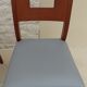 Set of 6 cherry wood style chairs with gray imitation leather seat
