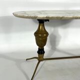 Vintage brass and marble coffee table. Italy 1950s