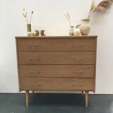 60s light oak chest of drawers