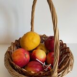 Set of 2 vintage rattan baskets