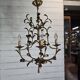 Vintage 5-light foliage chandelier in gold metal