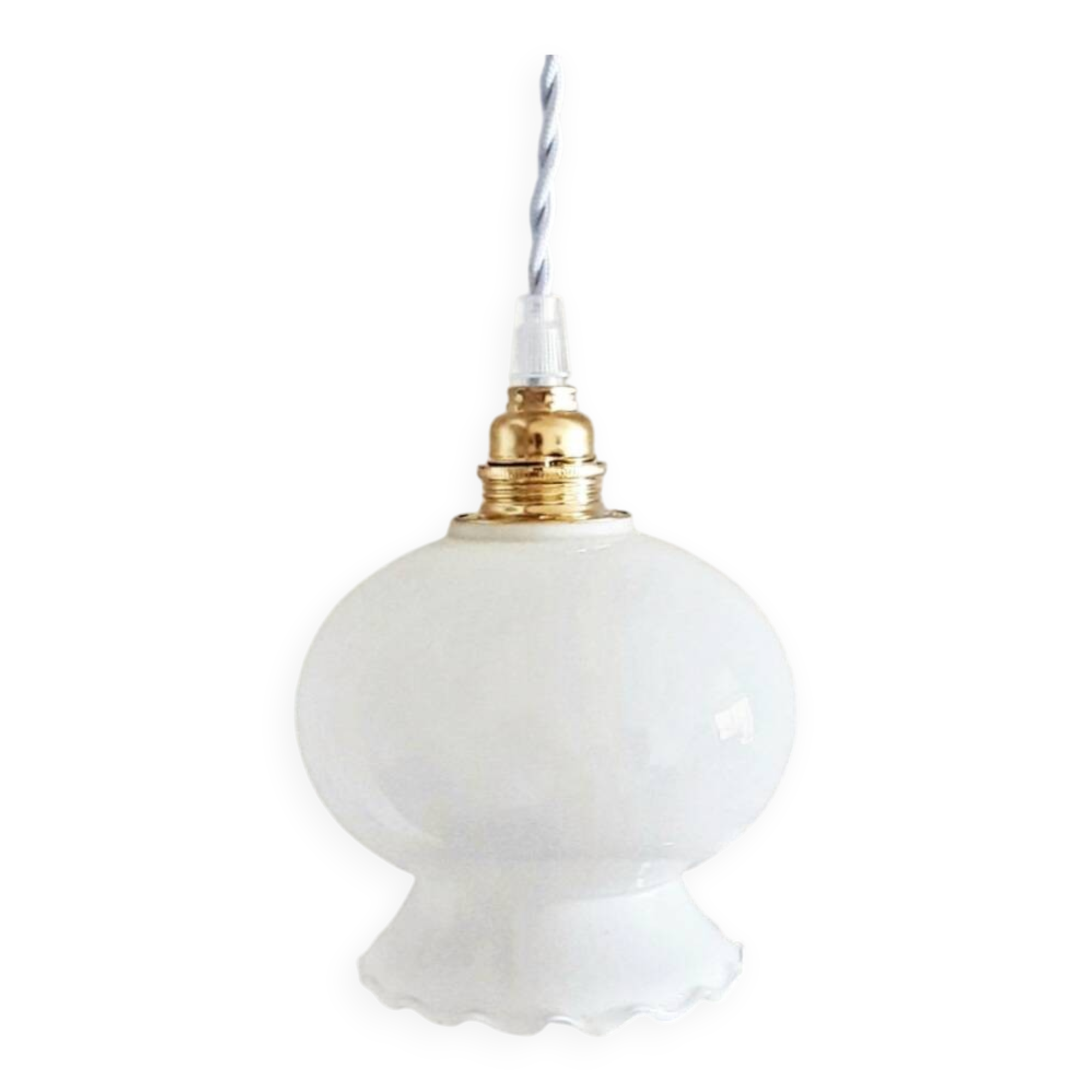 Vintage opaline portable lamp