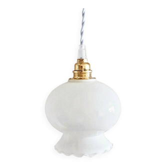 Vintage opaline portable lamp