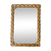Rectangular rattan braided mirror, 29 by 41.5 cm