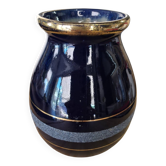 Small Art Deco Cobalt Blue Vase Gold Signed JEB Circa 30/50